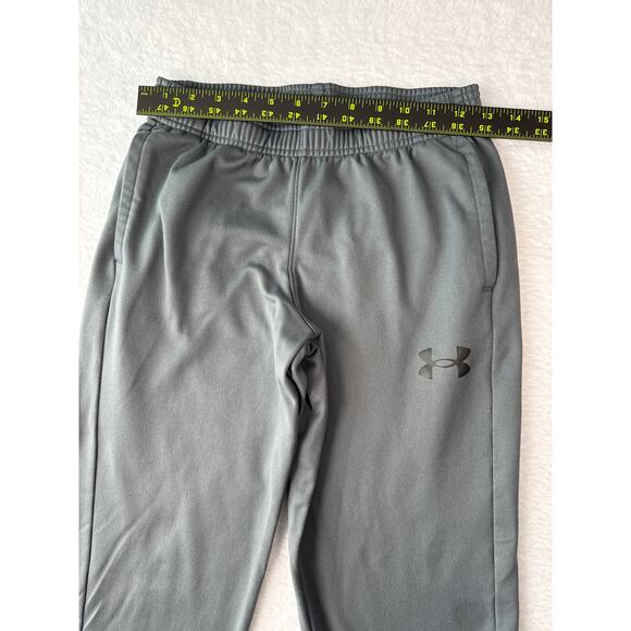 Under Armour Youth Athletic Pant Size Large Loose Fit Pockets Gray Spellout Logo - Picture 3 of 7